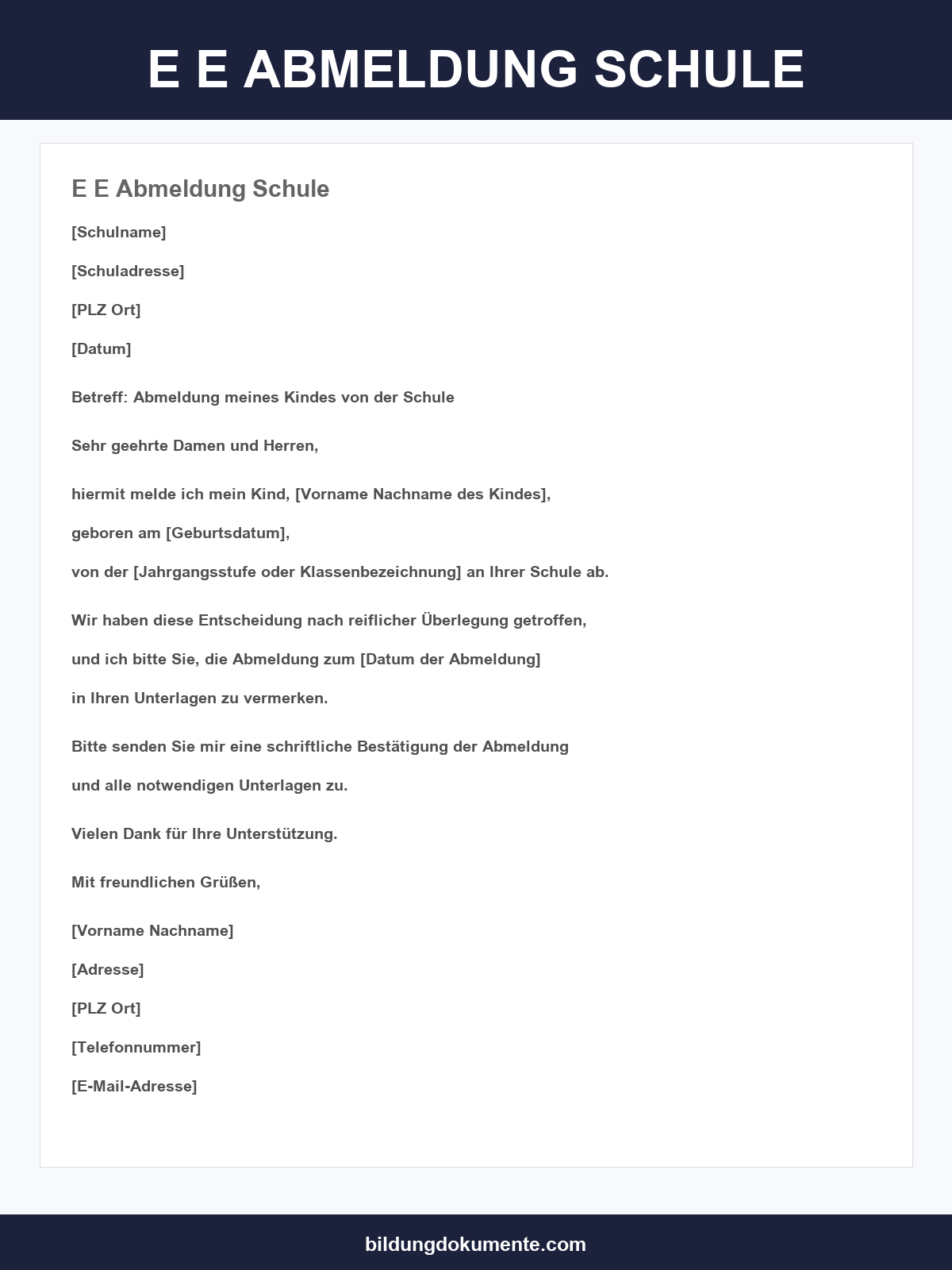 e Formulare Abmeldung Schule