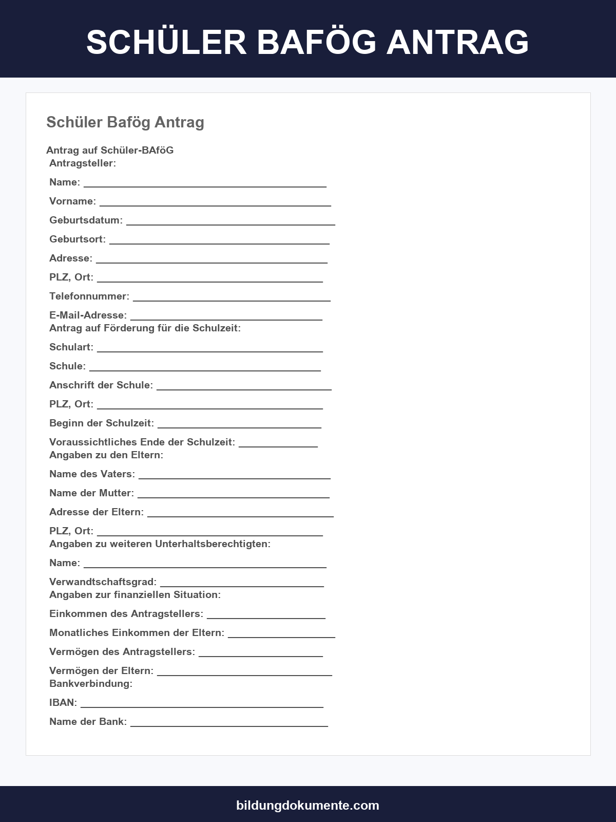 Schüler-Bafög-Antrag